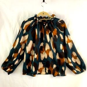 Ann Taylor Multi-Colored Long-Sleeve Blouse Women’s size Large